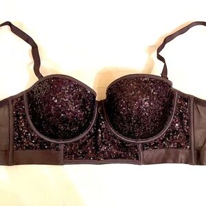 H&M Sequin Bustier - Gunmetal purple
